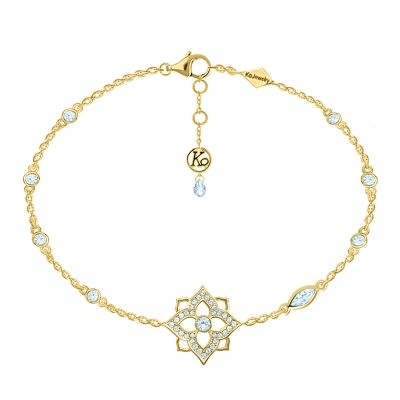 Bracelet Lag HYDRANGEA «One flower» silver 925 KOJEWELRY™ 60510Y