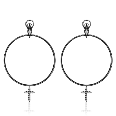 Earrings Hoops Cross silver 925 KOJEWELRY™ 61830B