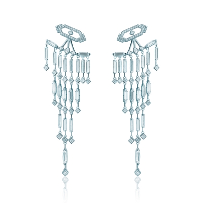 Earrings “Baguette rain”  Move me! Silver 925 by KOJEWELRY™11500