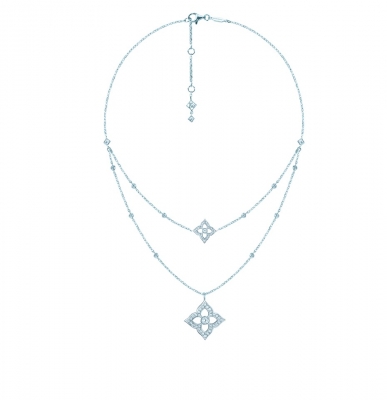 Double necklace HYDRANGEA silver 925 by KOJEWELRY™ 64400