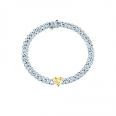 Bracelet Mini Pave links with heart stone by KOJEWELRY™ 20503