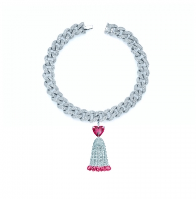 Bracelet  Pave  chains Heart & Tassel  10 мм silver 925 KOJEWELRY™