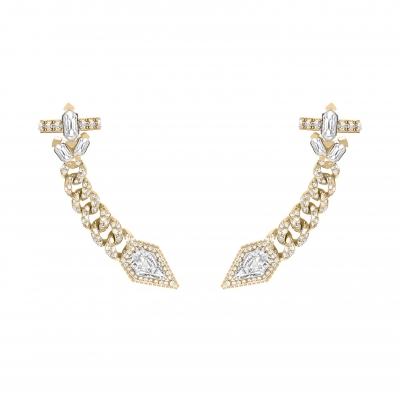 Ear-cuff Pave Chains ft. Moi et Toi, silver 925, CZ. KOJEWELRY ™ 610122