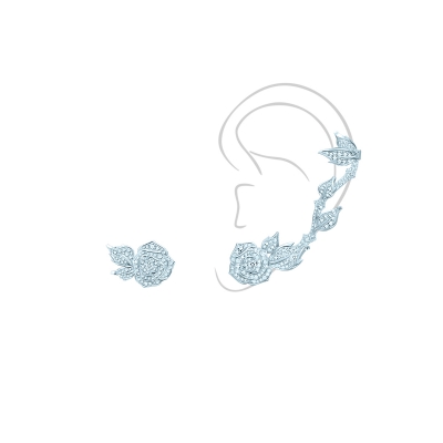 Ear-cuff and stud WILD ROSES silver 925 KOJEWELRY™ 610390