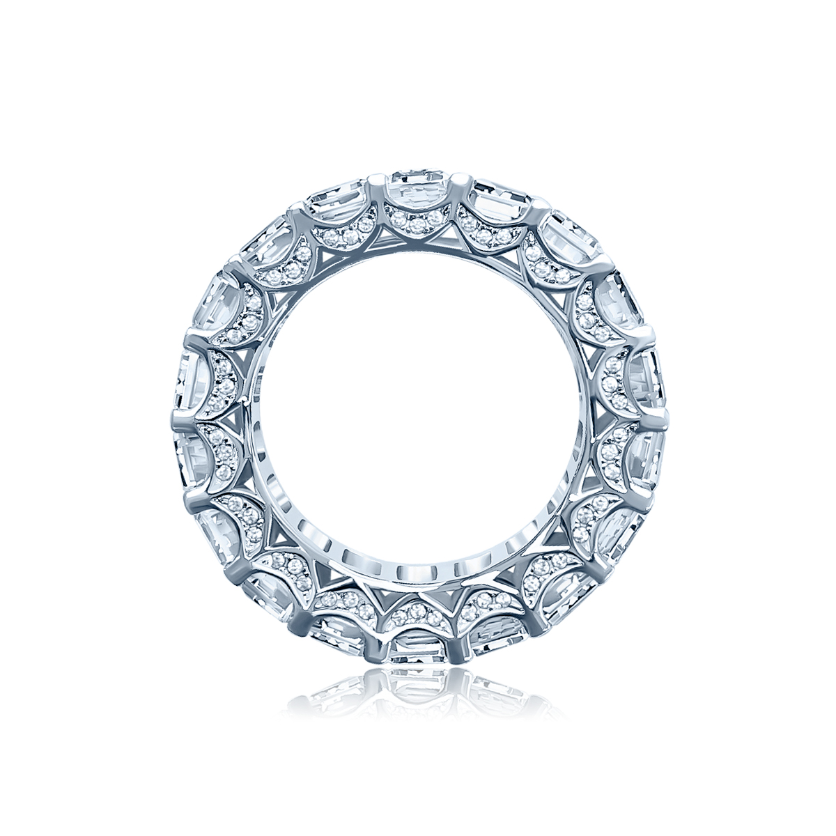 Ring Eternity oval cut. Silver 925, CZ. KOJEWELRY  610133